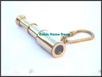 Solid Brass Miniature Functional Collapsible Telescope Keychain Spyglass Scope 
